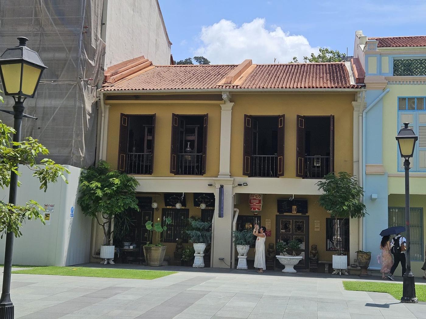 Restored Peranakan shophouse on Armenian Street beside the Peranakan Museum
